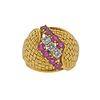 Cartier France 18k Gold Diamond Ruby Ring 