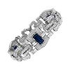 Art Deco Platinum 8 Carat Sapphire 25 Carat Diamond Bracelet