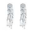 18k White Gold Long Diamond Earclip Earrings