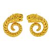Lalaounis Greece Chimera Gold Earrings