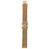 Fluva France 1940s Retro Diamond Gold Wrist Watch