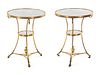 A Pair of Neoclassical Gilt Bronze and Marble-Top Gueridons