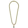 EMERALD AND DIAMOND 14K YELLOW GOLD NECKLACE