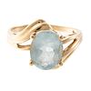 An Oval Cut Aquamarine Ring in 14K Yellow Gold