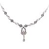 A Lady's Diamond & Sapphire Necklace in 14K