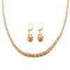 A 14K Woven Necklace with 18K Dangle Earrings