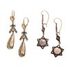 Two Pairs of Vintage Dangle Earrings in Gold