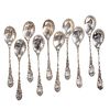 Ten Tiffany & Co. Sterling "Chrysanthemum" Spoons