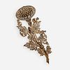 Antique diamond en tremblant flower brooch