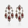 Ruby and diamond girandole earrings