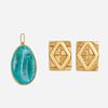 Roberto and Haroldo Burle Marx, Amazonite pendant and gold earrings