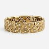 Alex Sepkus, 'Crinkled Silk' gold and diamond bracelet
