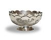 Japanese Double Wall Silver Chrysanthemums Bowl