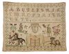 Large American Embroidery Sampler, 1863