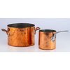 Two English Copper Pots, One by Benham & Sons 