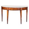 A Continental Cherrywood Marble Top Console Table