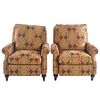 Pair of Bassett Upholstered Floral Recliners