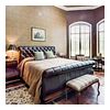 King-Size Leather Tufted Sleigh Bed