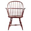American Painted Wood Sack Back Windsor Arm Chair