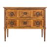 French Inlaid Walnut Two-Drawer Commode
