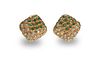 Bruno Guidi, 18K Gold Diamond and Emerald Earrings