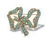 18K Gold Brooch with Persian Turquoise