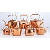 A Group of Copper Kettles