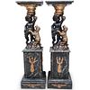 Pair Of Marble & Bronze Pedestals