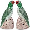 Pair Of Chinese Ceramic Parrots