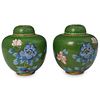 Pair Of Chinese Cloisonne Ginger Jars