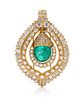 An 18 Karat Yellow Gold, Emerald and Diamond Pendant/Brooch, Van Cleef & Arpels, 19.90 dwts.