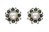 A Pair of 18 Karat White Gold, Cultured and Mabe Pearl Earclips, Verdura, 17.80 dwts.