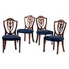 A Set of Four Hepplewhite Mahogany Shield-Back Chairs
