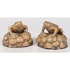 A Pair of Rookwood Pottery Frog & Mushroom Bookends