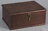 Pennsylvania walnut lock box, 19th c., 4 3/4'' h., 11'' w., 8 1/2'' d.