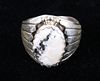 Navajo Alvery Smith White Buffalo & Sterling Ring