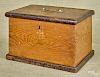 Pennsylvania painted pine lock box, 19th c., retaining its original ochre grain decoration, 8'' h.