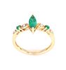 Natural Emerald and Diamond 14K Gold Ring