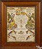 Pennsylvania printed and hand-colored fraktur by Ritter, 19th c., 15 1/2'' x 13''.