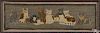 American hooked rug with cats, early 20th c., frame - 13 1/4'' x 40''.