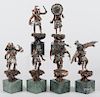 Set of six Legends bronze figures, by Mixed Media Kachina Dancers Collection, dated 1990