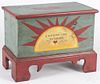 Bench made miniature painted pine blanket chest, 13'' h., 16 1/2'' w.