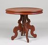 Victorian Walnut Oval Lamp Table c1890s