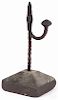 Wrought iron rush light holder, 18th/19th c., 9'' h. Provenance: Estate of George Albicker, Utica, NY.
