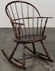 New England sackback Windsor rocking chair, ca. 1790, retaining an old red surface