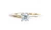 14K Yellow Gold Diamond Solitaire Ring Size 5