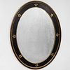 Ebonized and Parcel-Gilt Oval Mirror, of Recent Manufacture 