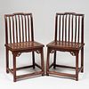 Pair of Chinese Hardwood Spindle Back Side Chairs
