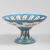French Turquoise Ground Porcelain Compote 