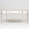 Louis XVI Style Brass-Mounted Painted Console with Verre Ã‰glomisÃ© Mirrored Top, of Recent Manufacture